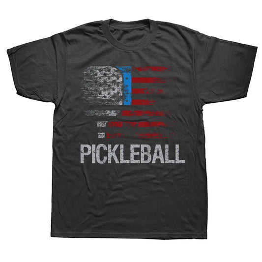 Pickleball Paddle American Flag Summer T Shirt