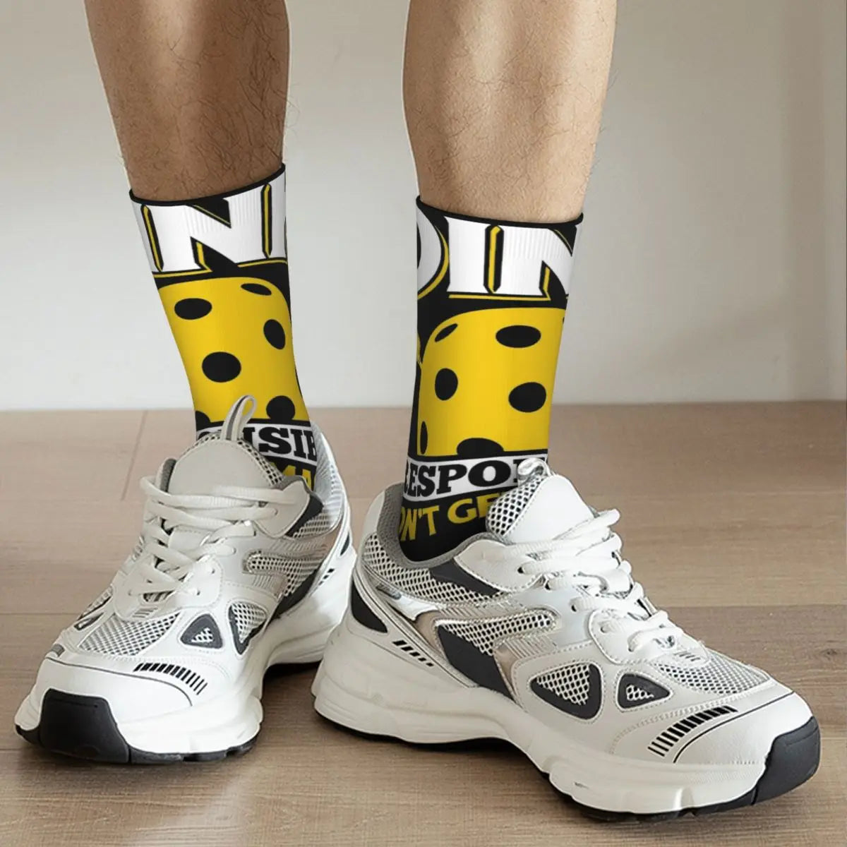 Dink Responsibly, Don't Get Smashed Crew Socks