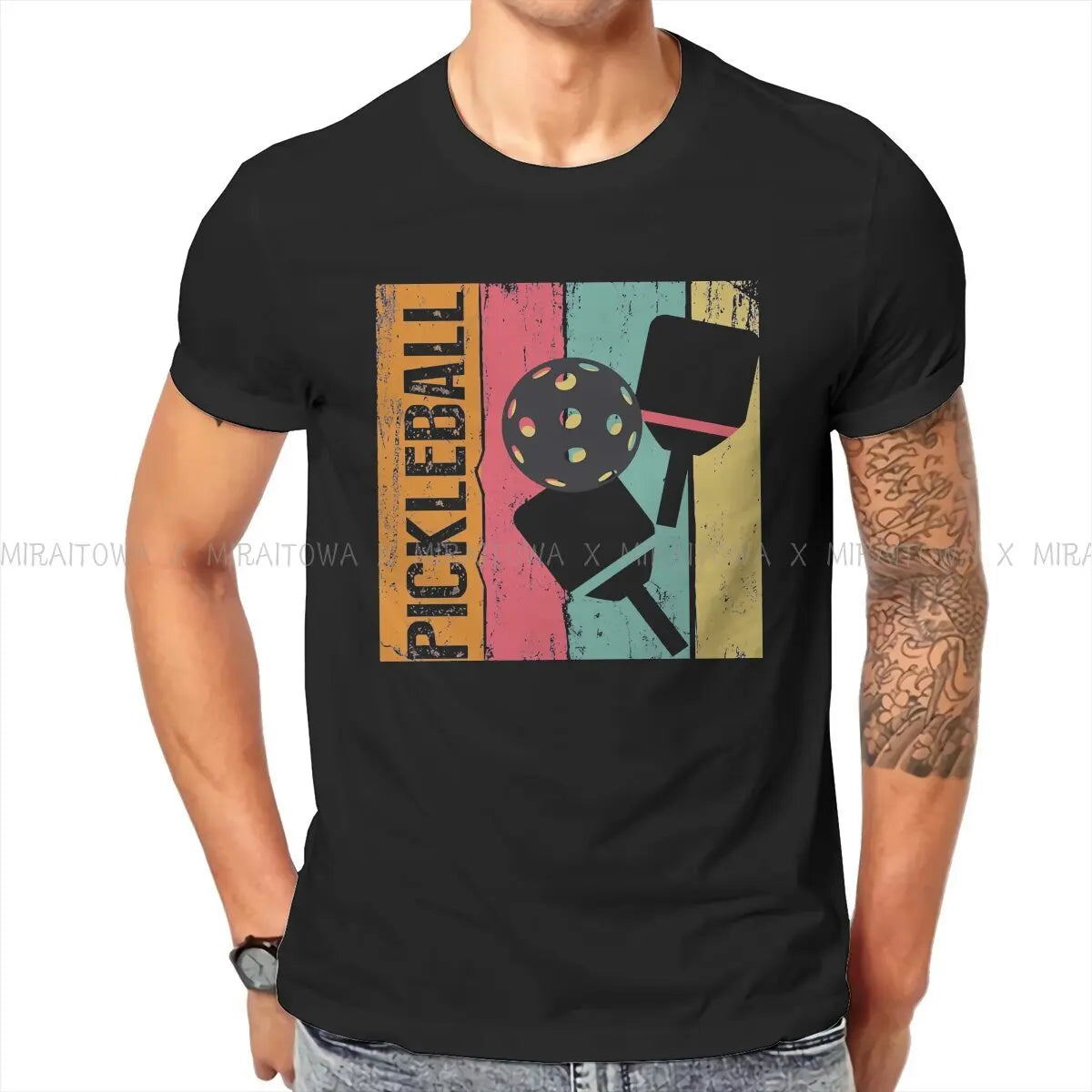 Pickleball Retro Summer Tee Multicolored