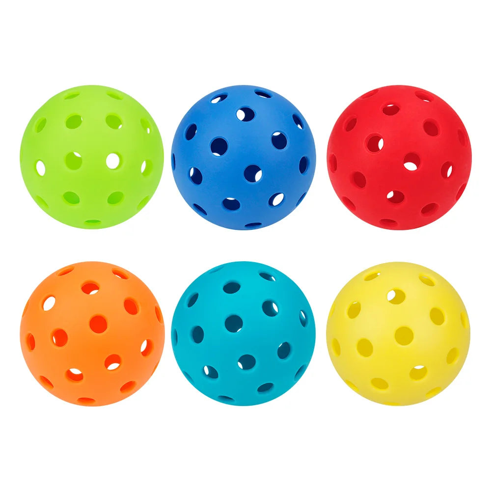 6pc Multi-Colored Durable Pickleballs - Highly Visible In All Conditions!