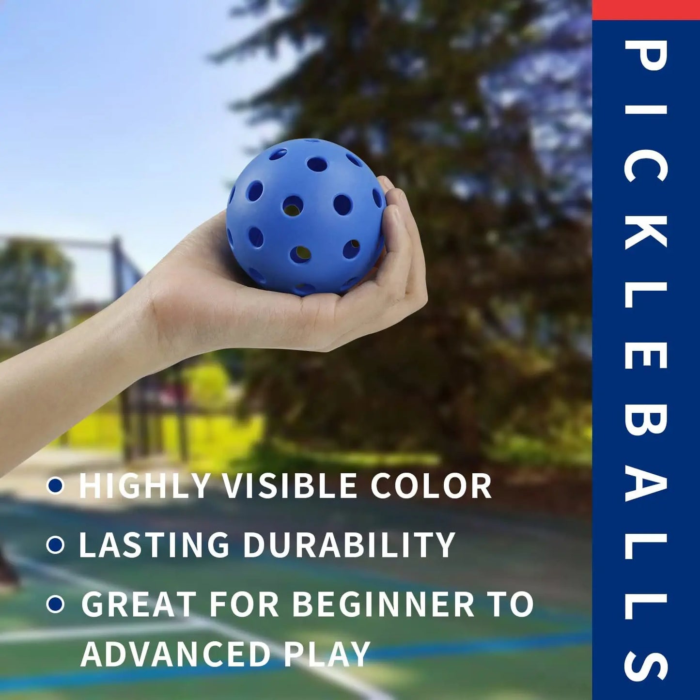 6pc Multi-Colored Durable Pickleballs - Highly Visible In All Conditions!